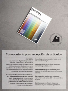 CONVOCATORIA PARA RECEPCIÓN DE ARTÍCULOS